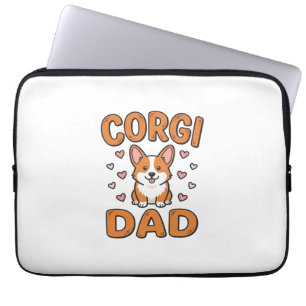 Corgi-Vater Vintage-Gravur Hunde-Liebhaber-Shirt_1 Laptopschutzhülle