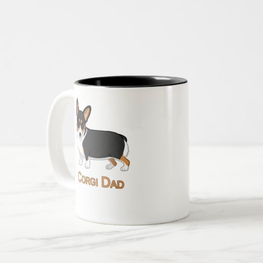 Corgi-Vater Zweifarbige Tasse (Vorderseite Links)