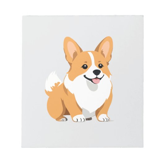 Corgi Vector Art Animal Modern Urban Graphic Pet Notizblock (Vorderseite)