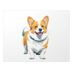 Corgi Vector Art mit lebhaften Farben Notizblock