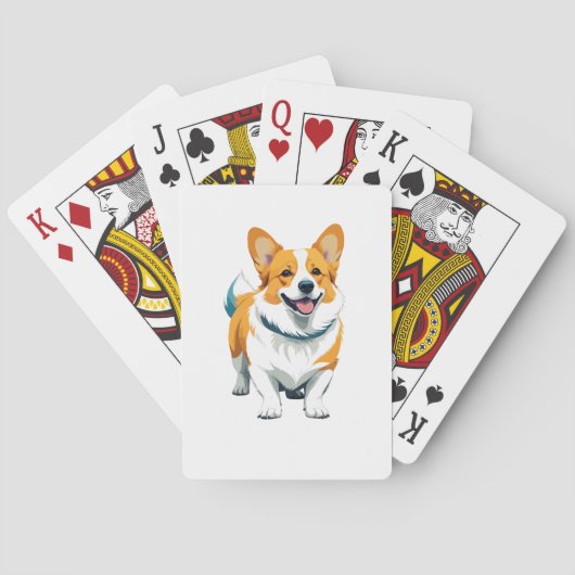 Corgi Vector Art mit lebhaften Farben Spielkarten (Rückseite)