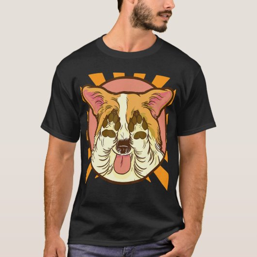 Corgi versteckt sich T-Shirt (Vorderseite)