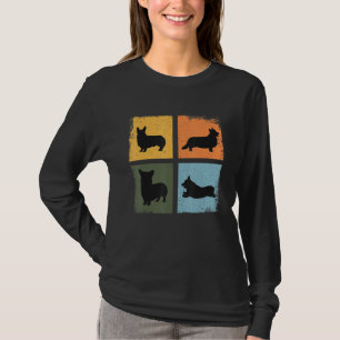 Corgi Vintag Retro Style Dog Silhouette Corgi Lov T-Shirt