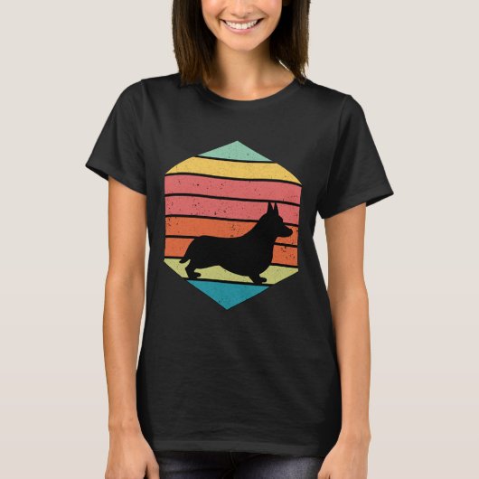 Corgi Vintag Retro T-Shirt (Vorderseite)