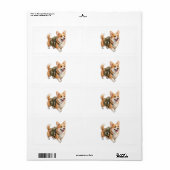 Corgi-Wanderabenteuer-Wasserfarbe-Versandetikett (Vorne)