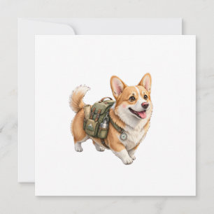 Corgi-Wanderabenteuer-Wasserfarben-Einladung Einladung