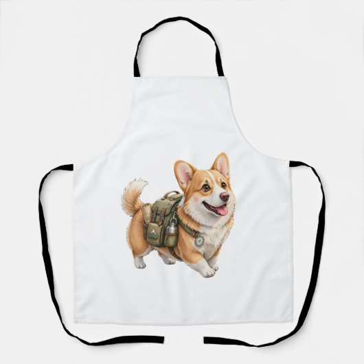Corgi-Wanderabenteuer-Wasserfarben-Schürze  Schürze (Vorderseite)