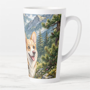 Corgi Wandern in Bergen Aquarell Milchtasse