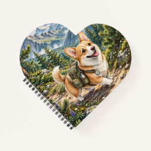 Corgi Wandern in Bergen Aquarell Spiral  Notizblock