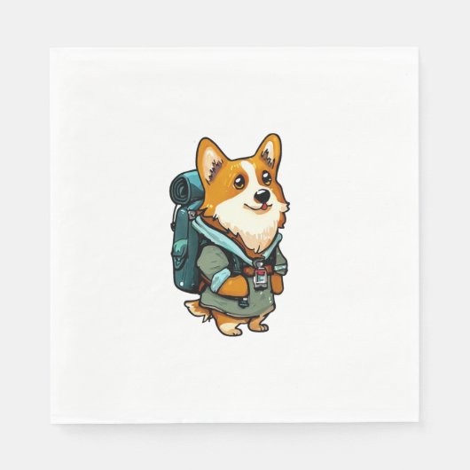 Corgi Wandern und Camping Serviette (Vorderseite)