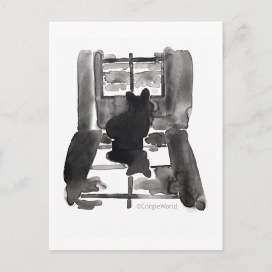 Corgi wartete Postkarte (Vorderseite)