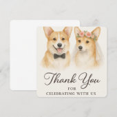 Corgi Watercolor Wedding Vielen Dank (Vorne/Hinten)