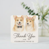 Corgi Watercolor Wedding Vielen Dank (Stehend Vorderseite)