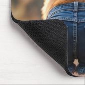 Corgi Wearing Denim Shorts Mousepad (Ecke)