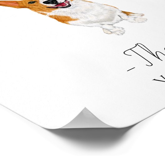 Corgi Wedding Drink Sign Poster (Ecke)