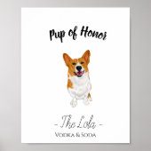 Corgi Wedding Drink Sign Poster (Vorne)