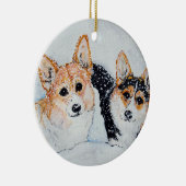 Corgi-Weihnachten Keramikornament (Rechts)