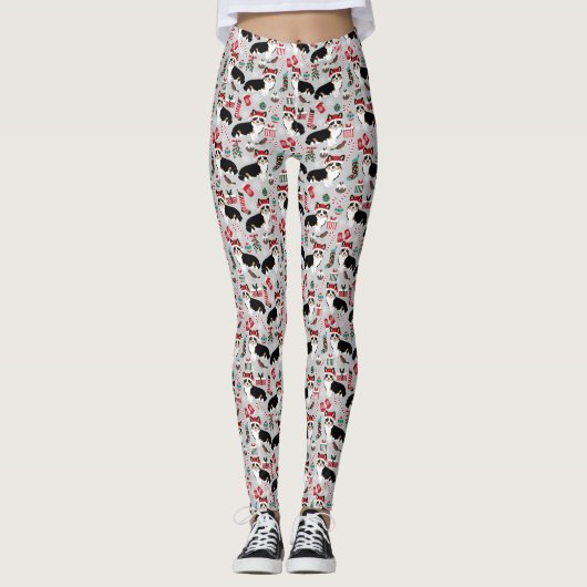Corgi Weihnachten-Leggings Leggings (Vorderseite)