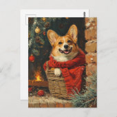 Corgi Weihnachten Postkarte (Vorne/Hinten)