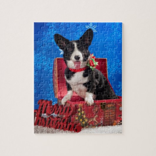 Corgi-Weihnachten Puzzle (Vertikal)