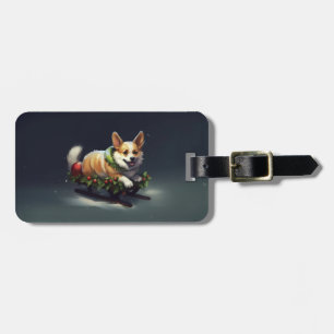 Corgi Weihnachten Schnee Winter Gepäckanhänger