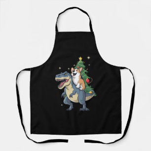 Corgi Weihnachts-Dinosaurier-Baum Rex Urlaub Xmas  Schürze