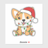 Corgi Weihnachts-Wintertiere Hund Aufkleber (Blatt)