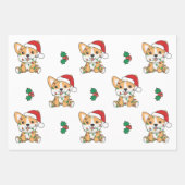 Corgi Weihnachts-Wintertiere Hund Geschenkpapier Set (Vorderseite 3)