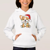 Corgi Weihnachts-Wintertiere Hund Hoodie (Vorderseite)