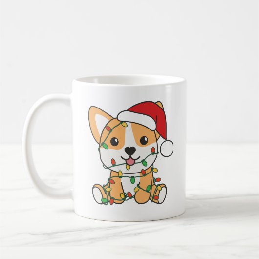 Corgi Weihnachts-Wintertiere Hund Kaffeetasse (Links)