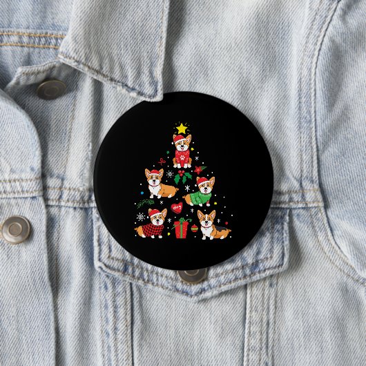 Corgi Weihnachtsbaum Button (Beispiel)