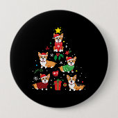 Corgi Weihnachtsbaum Button (Vorderseite)