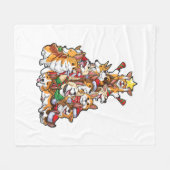 Corgi Weihnachtsbaum Dog Santa Merry Corgmas Xmas Fleecedecke (Vorderseite (Horizontal))