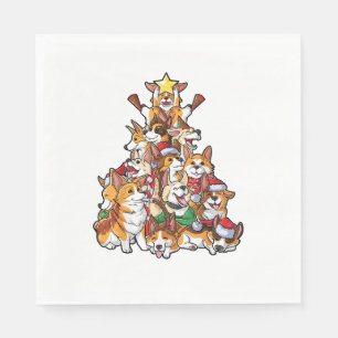 Corgi Weihnachtsbaum Dog Santa Merry Corgmas Xmas Serviette
