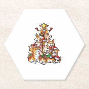 Corgi Weihnachtsbaum Dog Santa Merry Corgmas Xmas Untersetzer