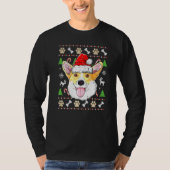 Corgi Weihnachtsbaum Lichter Weihnachten Weihnacht T-Shirt (Vorderseite)