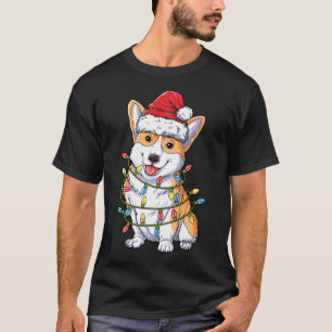 Corgi Weihnachtsbaum Lichter Xmas Corgmas Hund T-Shirt