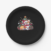 Corgi Weihnachtsbaum Oversifizierter T - Shirt Pappteller (Vorderseite)