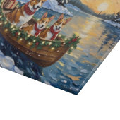 Corgi Weihnachtsboot Urlaub Schneidebrett (Ecke)