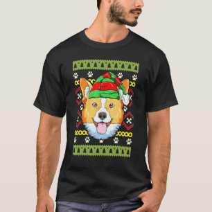 Corgi Weihnachtself hässliches Weihnachtsdesign Hu T-Shirt