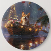 Corgi Weihnachtsfeiertage Button (Vorderseite)