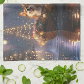 Corgi Weihnachtsfeiertage Geschirrtuch (Gefaltet)