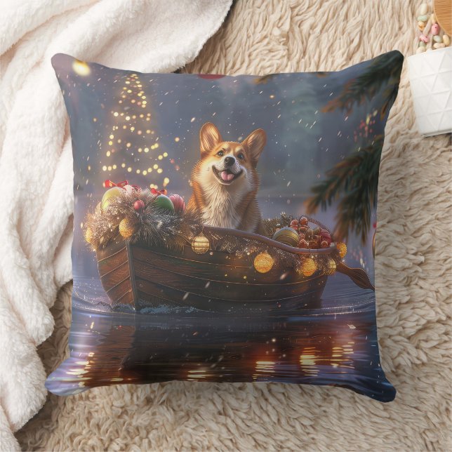 Corgi Weihnachtsfeiertage Kissen (Decke)