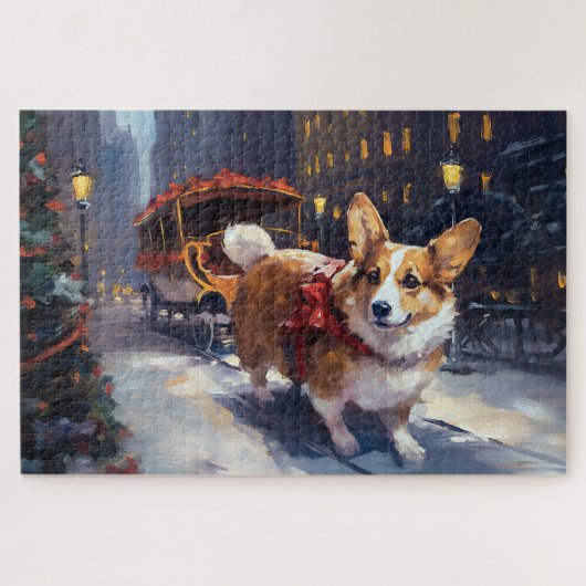 Corgi Weihnachtsfestive Saison Puzzle (Horizontal)