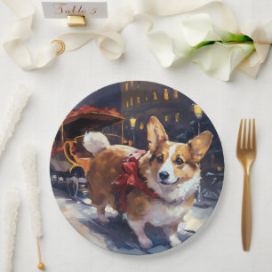 Corgi Weihnachtsfestliche Jahreszeit Pappteller