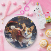 Corgi Weihnachtsfestliche Jahreszeit Pappteller (Party)