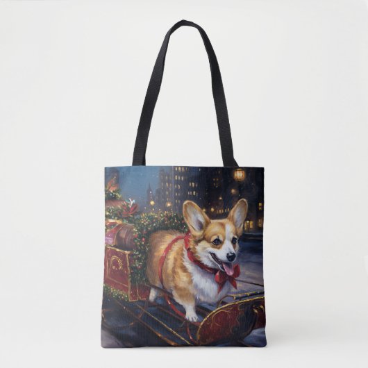 Corgi Weihnachtsfestzeit Tasche (Vorderseite)