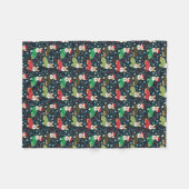 Corgi Weihnachtsflocken - Weihnachtscreme Fleecedecke (Vorderseite (Horizontal))