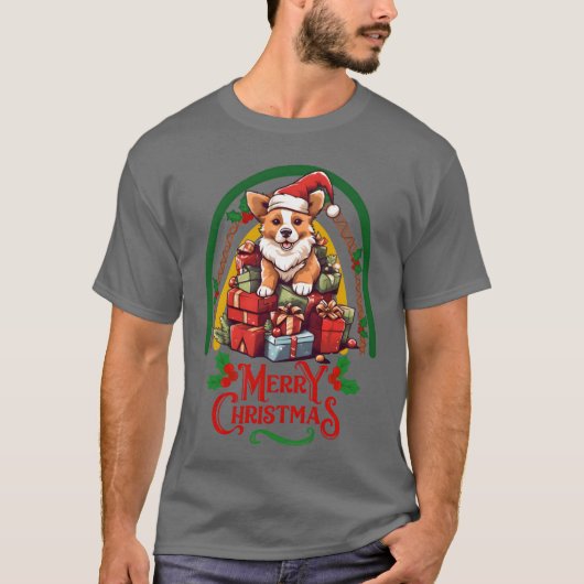 Corgi Weihnachtsfreunde T-Shirt (Vorderseite)