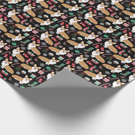 Corgi Weihnachtsgeschenk Wrap Geschenkpapier (Ecke)